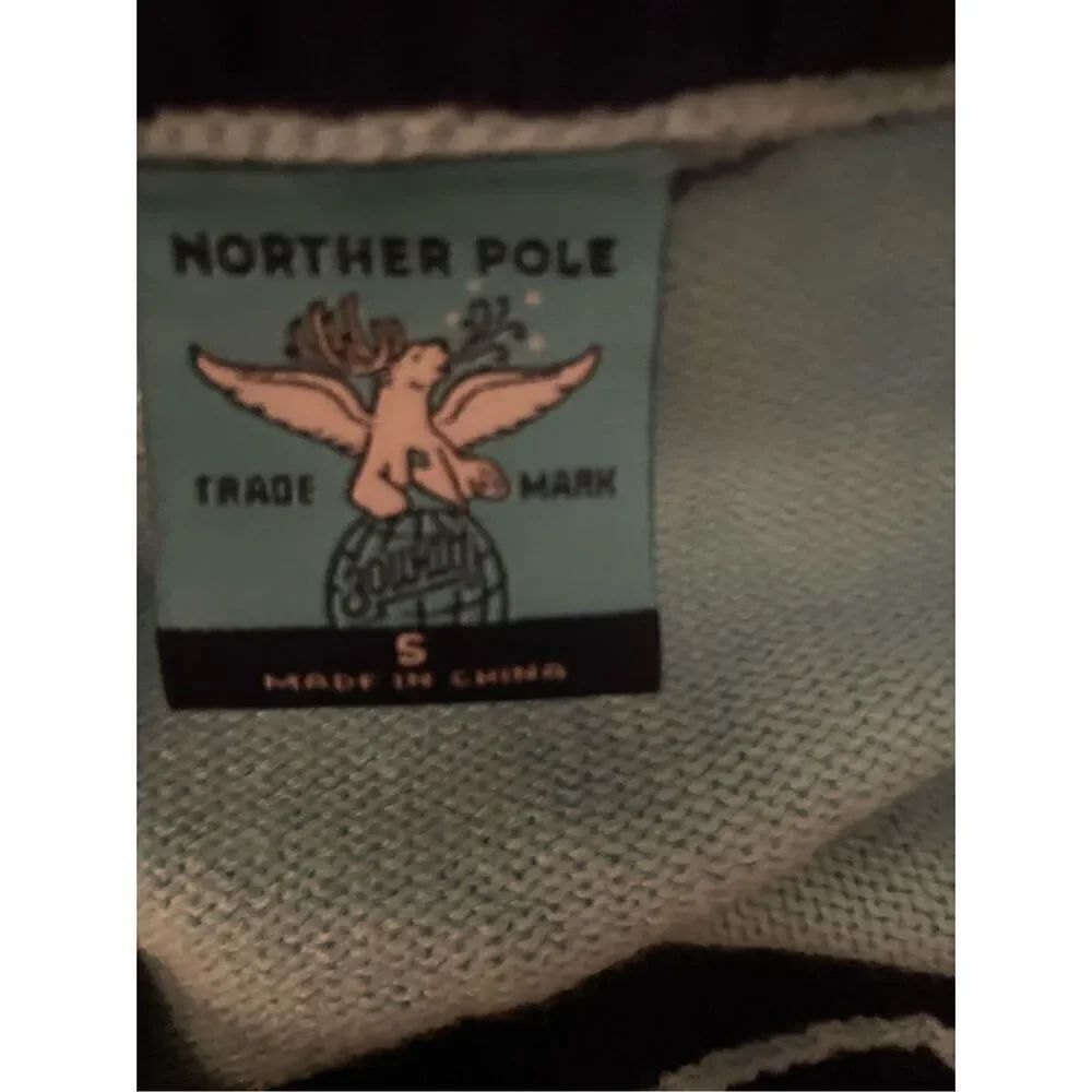 Norther Pole Pullover Merlot Ho Ho Drinking Santa Holiday Sweater Green/ Red S - Picture 6 of 7